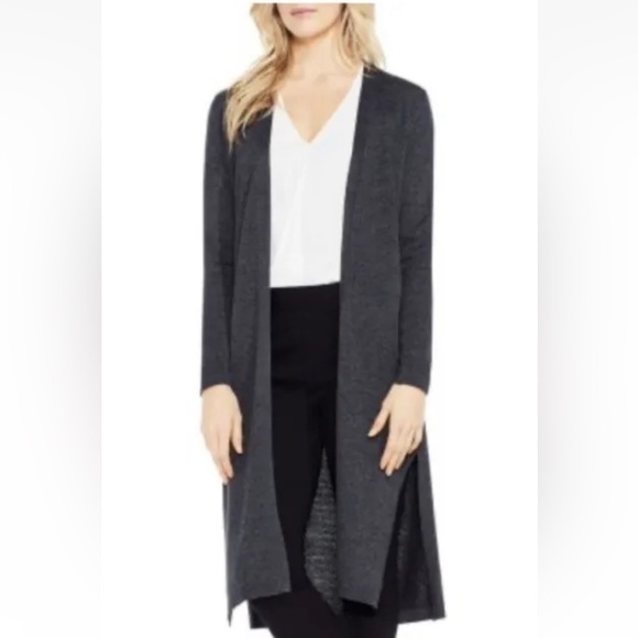 Vince Camuto Women's Small Gray Long Duster Button Front‎ Cardigan Sweater (160) - Picture 1 of 4